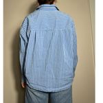 A New Day  Blue White Striped Button Up Long Sleeve Shirt Size Large Photo 1