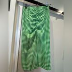 Mango  gingham green midi skirt Photo 2