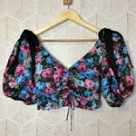 For Love & Lemons π Maggie Floral Puff Sleeve Crop XS Photo 2