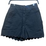 Rebecca Taylor Scalloped High Waist Black Shorts Size 4 Photo 3