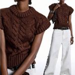 Brown Cable Knit Sweater Photo 1