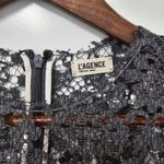 L'Agence  Womens Lace Sheath Dress By Revolve Size 0 Gray Lace Over White Coquett Photo 5