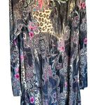 Honey Me Ladies Long Sleeve Purple Cheetah Pattern Scoop Neck Dress SZ Small Photo 4
