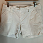 prAna  Womens Cargo Shorts Ivory Lightly Ribbed Sz 8, 4.5” Inseam EUC Photo 0