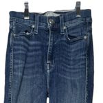 AYR Women’s The Riser Jeans Blue Neon Jupiter High Rise Skinny Medium Raw Hem 25 Photo 2