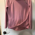 Athleta ‎ Pink Mauve Faux Wrap Front Funnel Mock Neck Sweatshirt Athleisure Heavy Photo 2