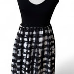 Theory Silk Rubin Plaid Sundress Black/White One Size Photo 0