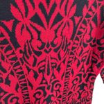 Danny & Nicole Red Black 3/4 Sleeve Round Neck Sweater Sheath Dress Size M Photo 2