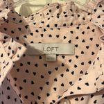 Loft  XS Heart Ruffle Henley Shell Sleeveless Top Light Pink Photo 1