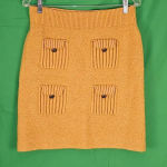 Moth Anthropologie Womens Mustard Yellow Sweater Pencil‎ Skirt Medium Photo 1