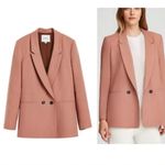 Cuyana  Wool Blend Double Breasted Blazer, Pink Dusty Rose Photo 1