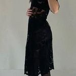 ABS Allen Schwartz Vintage Y2K Sheer Lace Pencil Dress Size P Black Photo 1