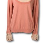 SAKARA Womens XXL Double Layer Look Peach Sweater Contrast Cuff Rayon Nylon Orange Size 2X Photo 1