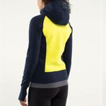 Lululemon full zip scuba hoodie 15” PTP in navy & yellow Photo 1