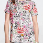 Johnny Was  Janie Favorite Short Sleeve Crew Neck Swing Tee Azzie Flower Large Photo 0