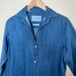 Grayson by Frank and Eileen Womens Cotton Chambray Midi Blue Shirt Dress XS Photo 2