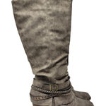 Maurice's Brown Leather Block Heeled Carmen Hooded Wide Calf Tall Boots Size 7.5M Photo 0