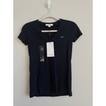 Lacoste  Women's Short Sleeve Cotton Jersey Vneck Tee Shirt Navy Blue Size 32 NEW Photo 5