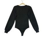 Abercrombie & Fitch Abercrombie Fitch Black Long Puff Sleeve V Neck Bodysuit Cozy Staple Soft M Photo 2
