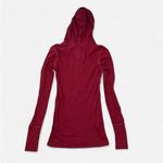 American Eagle  Vintage Y2K Waffle Knit Tunic Henley Hoodie Long Sleeve Top Photo 3