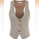 Grace Karin  large vest Top dressy casual sleeveless 3 button plaid steampunk new Photo 1