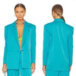 Alice + Olivia NEW NWOT  Shan Strong Shoulder Blazer In Ocean Floor Photo 1