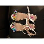 Betsey Johnson  Koko wedge sandal in white multi with polka dots 10 Photo 2