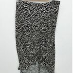 Ophelia Roe Midi Skirt Women XL Black Cream Cinch Ruffle Chic Feminine Milkmaid Photo 0