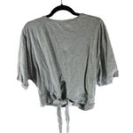Aerie  Womens Cropped Wrap Tie-Front Short Sleeve Top Tee 100% Cotton Gray XL Photo 1