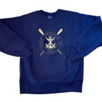 VTG 90s Oarsman Port Jefferson NY USA Embroidered Sweater Adult L Reverse Weave Blue Size L Photo 0