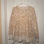 Aerie Woman’s S/P Oversized Neutral Leopard Print Cozy Crew Neck Sweatshirt Photo 1