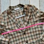 Haleine Beige Multi Plaid Long Sleeve 2 Button Front Oversized Wool Blazer Size undefined Photo 5