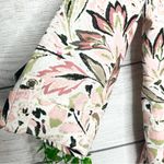 Anne Klein  Pink & Green Floral Open Front Linen Blend Blazer Jacket Size Medium Photo 2