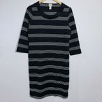 New  Textured‎ Stripe Dress Black & White Size Medium Chico's Size 1 Photo 1