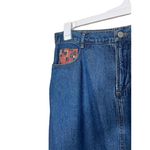 Vintage Longaberger Homestead Denim Star Patch Maxi Skirt XL Blue Photo 4