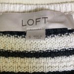 Loft  Women's‎ Sweater Sz S Black White Striped Long Sleeve Crew Neck Photo 5