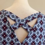 Roz & Ali  Diamond Pattern Blouse - Black, red  and White Photo 3