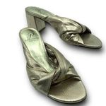 Adrianna Papell  Gold Twist Front Summer Vacation Block Heels Open Toe Size 7.5M Photo 0
