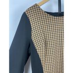 Talbots Black Brown Gingham 3/4 Sleeve Sweater Knee Length Holiday Dress Size 6 Photo 2