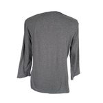 Karen Scott gray 3/4 sleeve sweater with white shirt collar size small Photo 3