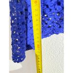Covington  Woman 3X Royal Blue Crochet Lace Tunic Blouse Photo 2