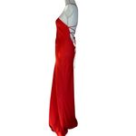 Line and Dot  Kira Maxi Dress in Tomato Red Medium New Womens Satin Gown Photo 4