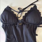 Topshop Black Scalloped One-Piece Swimsuit Photo 3