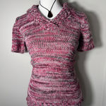 Wet Seal Vintage Y2K  Pink Marled Short Sleeve Knit Sweater Top XS Photo 0