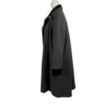 Vintage Jofeld Wool Blend Velvet Trim Black Pea Coat Size Medium Gray Photo 5
