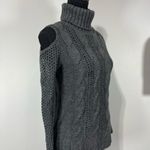 American Eagle Chunky Knit Cold Shoulder Sweater Size Small Grey Photo 1