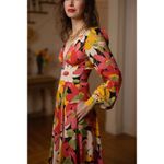 Trashy Diva Size 16 Flower Power Long Sleeve Stacia Dress Vintage 40s Pinup Photo 4