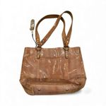 B. MAKOWSKY LEATHER SHIMMER SNAKE BROWN LIZZARD SHOULDER HANDBAG GOLDTONE TRIM Photo 2