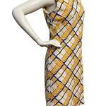 J. McLaughlin Women's Sleeveless Sheath Dress Size S Yellow Plaid Jersey Stretch Photo 2