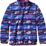 Patagonia Fleece Jacket Women M Purple Blue Synchilla Snap-T Aztec Geometric Photo 0